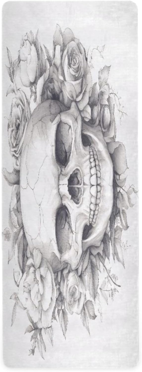 Sugar Skull Yoga Mat Durable & Thick Gym Fitness Mat,Non Slip Natural Rubber Yoga Mat for Yoga, Pilates & Floor Workouts - sugar skull yoga mat