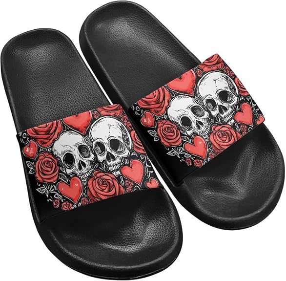 Jrysaedy - sugar skull flip flops womens