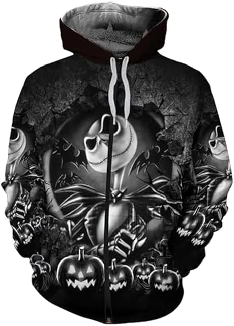 Wxmiyno - sugar skull zip up hoodie mens