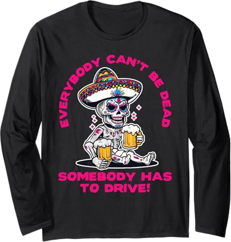 Cinco De Mayo Colorful Floral Sugar Skulls - sugar skull long sleeve shirt mens