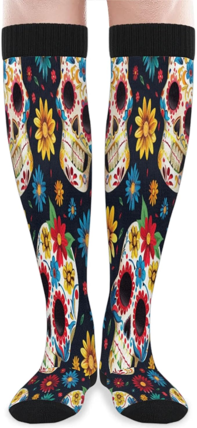 Lakiniss - sugar skull socks womens