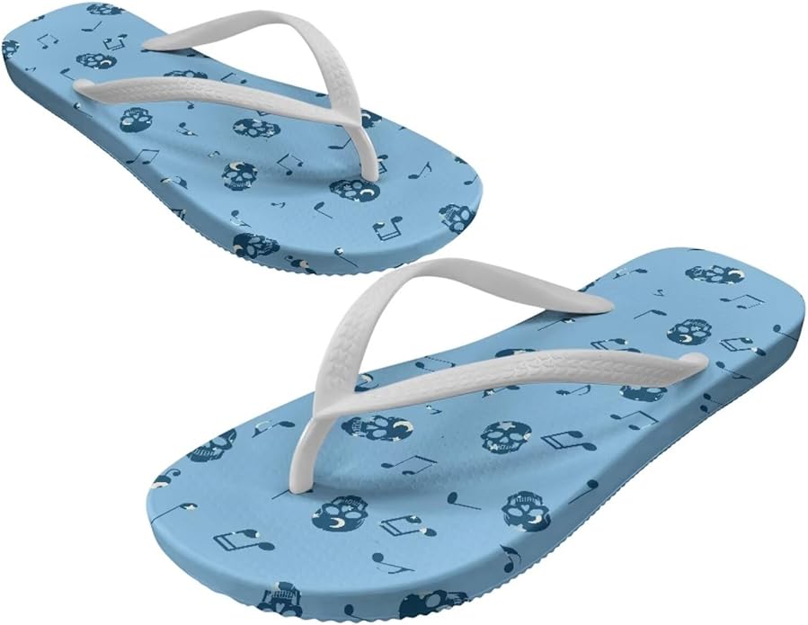 Qoiuvncy - sugar skull flip flops womens