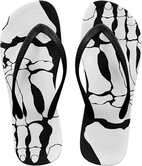 Estailounic - sugar skull flip flops womens