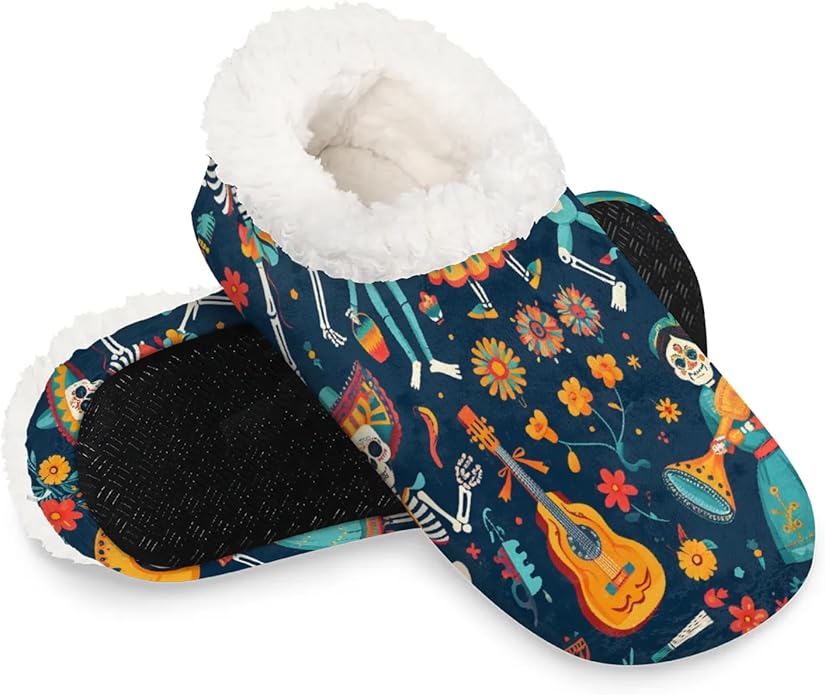 QIANDODUO - sugar skull slippers womens