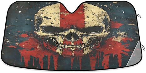 ALAZA Sugar Skull Watercolor Vintage Car Windshield Sun Shade Blocks Foldable Car Front Window Sunshade Automotive UV Rays Sun Visor Protector - sugar skull car sunshade for windshield