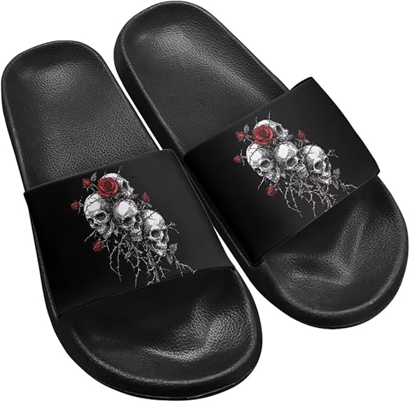 Glomenade - sugar skull flip flops womens