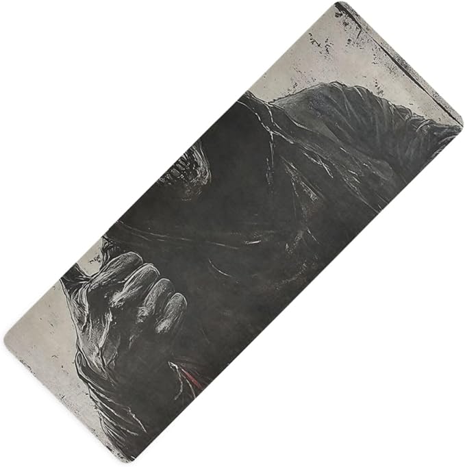 Death God Skull Gothic printed nonslip yoga mat for gym, natural rubber non slip, with bag for carrying tapete para ejercicio 71x26 inches - sugar skull yoga mat