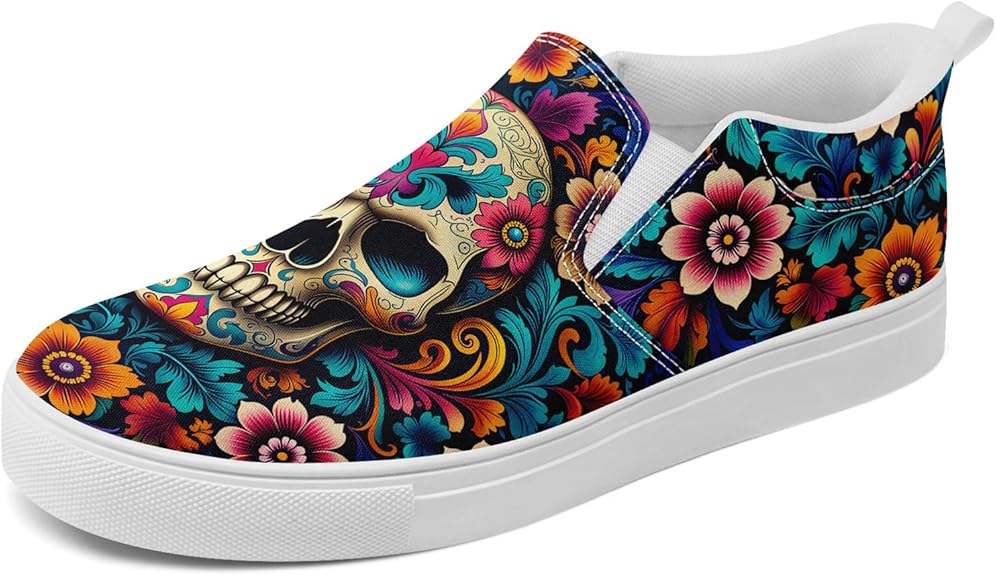 coolcustomize - sugar skull sneakers womens