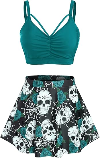 ROSE GAL - sugar skull bikini set