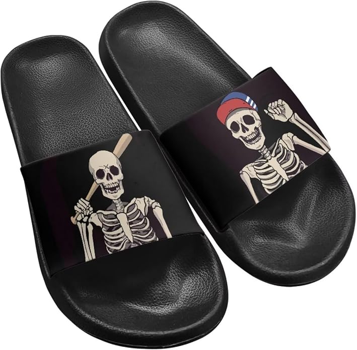 Tomeusey - sugar skull flip flops womens