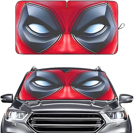 Funny Red Eyes Movie Windshield Sun Shade for Car SUV Truck (64x32 Inches), Automobile Sunshade, Protector Blocks UV, Christmas Car Decor - sugar skull car sunshade for windshield