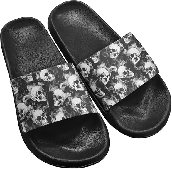 Tomeusey - sugar skull flip flops womens