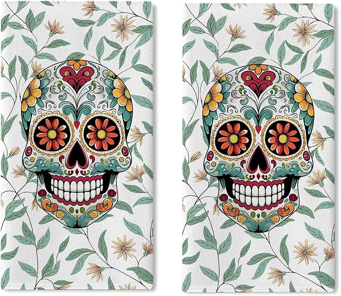 Croar - sugar skull winter gloves