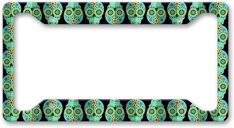 Sugar Skulls - Day of the Dead - Dios de los Muertos - Auto License Plate Frame - sugar skull plates set