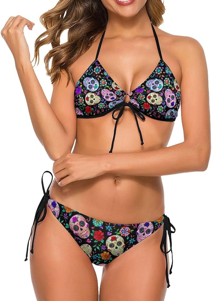 bzaxxqi - sugar skull bikini set