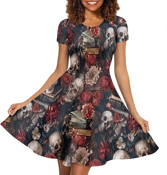 Binienty - sugar skull dress womens