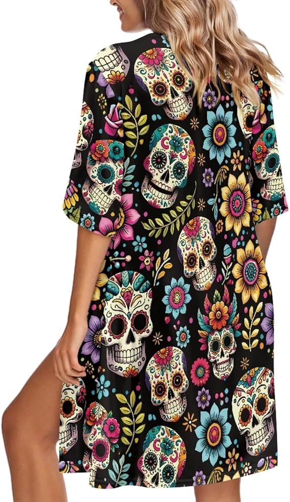 QUJUFOZY - sugar skull flip flops womens