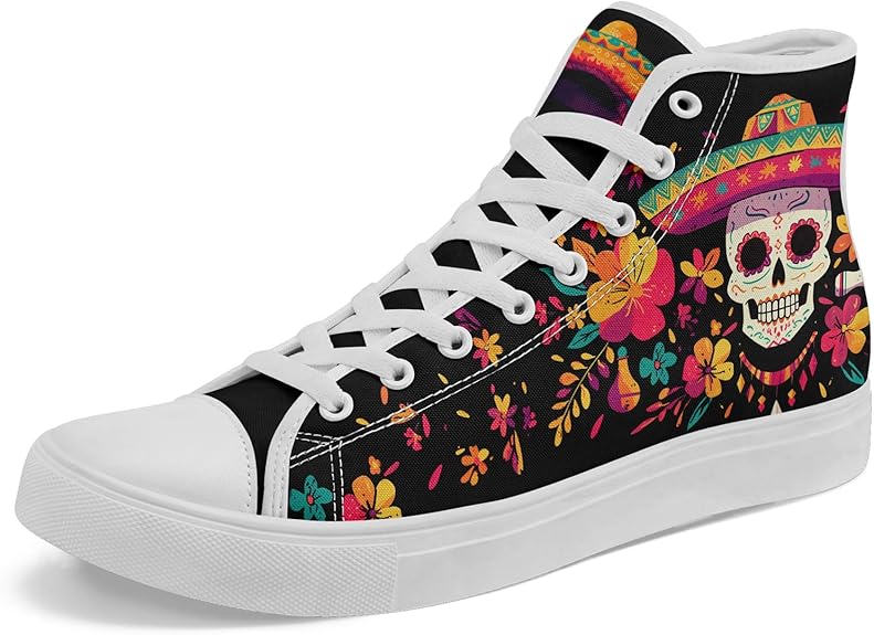 coolcustomize - sugar skull sneakers womens