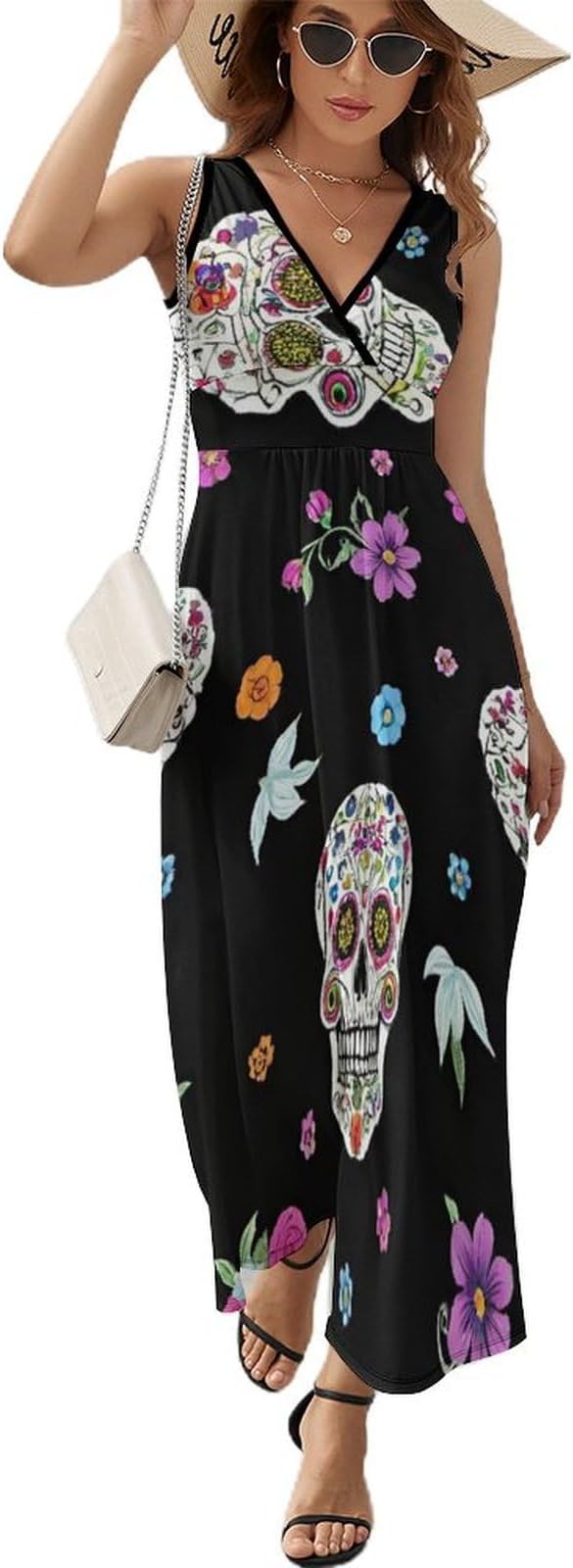 WUXEKZO - sugar skull dress womens