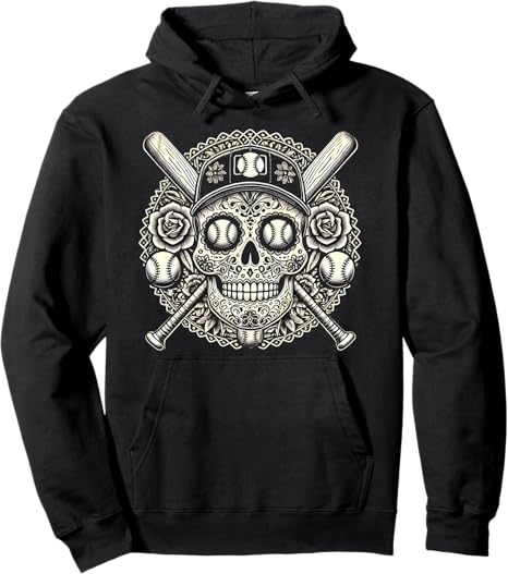 Sugar Skull Baseball Fun - sugar skull sweatshirt womens