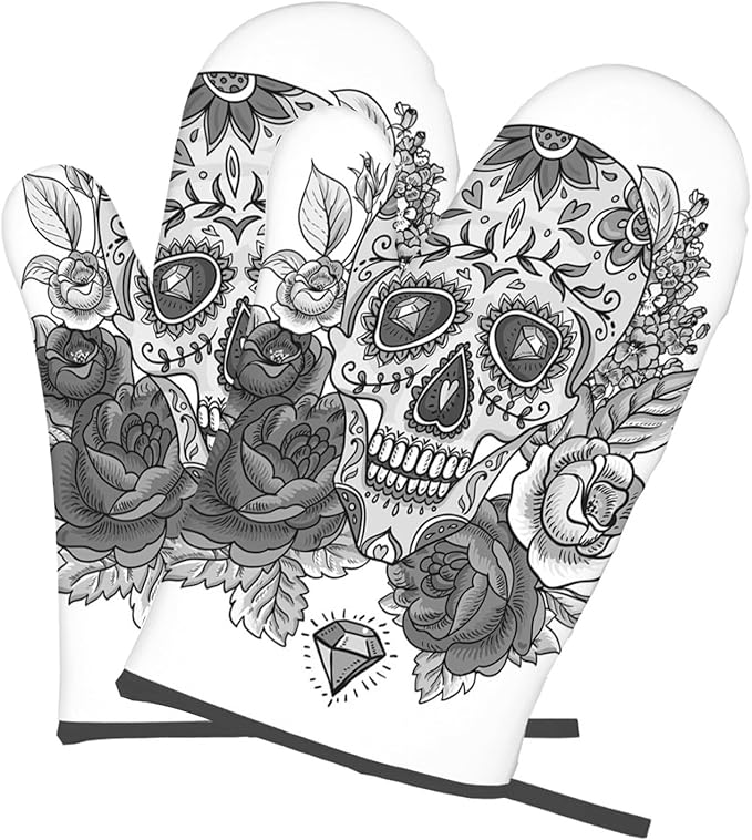 LGphen - sugar skull winter gloves