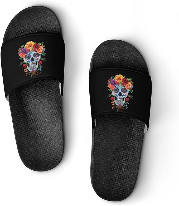 Generic - sugar skull flip flops womens