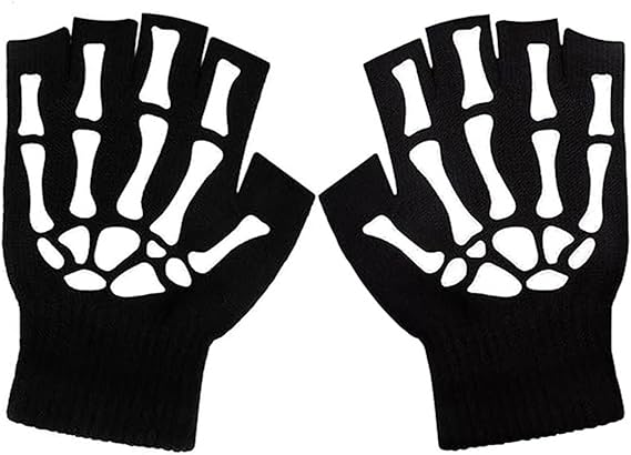 Tiny Chou - sugar skull winter gloves