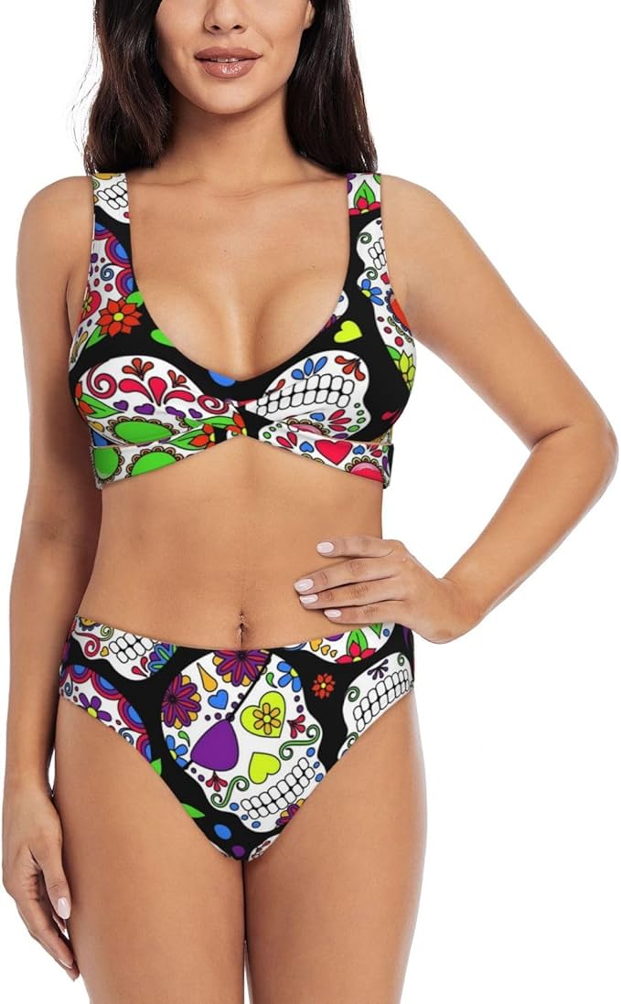 Noasqll - sugar skull bikini set