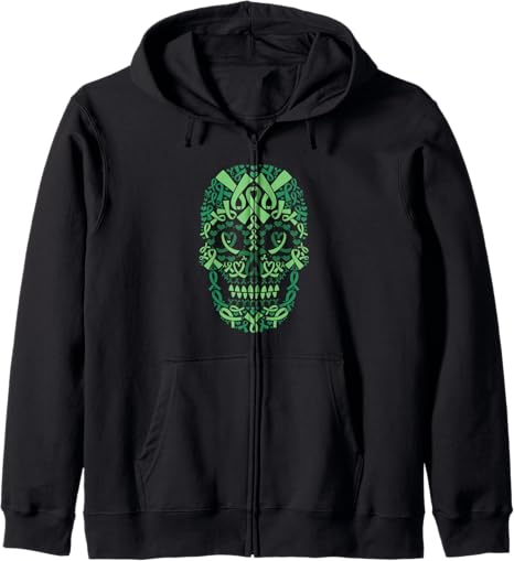 Mental Health Awareness Shirts - sugar skull zip up hoodie mens