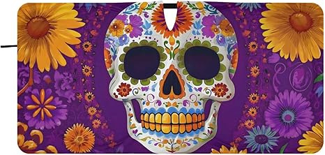 Windshield Sun Shade Sugar Skull Sunflower Car Sun Shade for Front Windshield Foldable Sunshades Sun Visor Protector Blocks UV Rays for Car Truck SUV - sugar skull car sunshade for windshield
