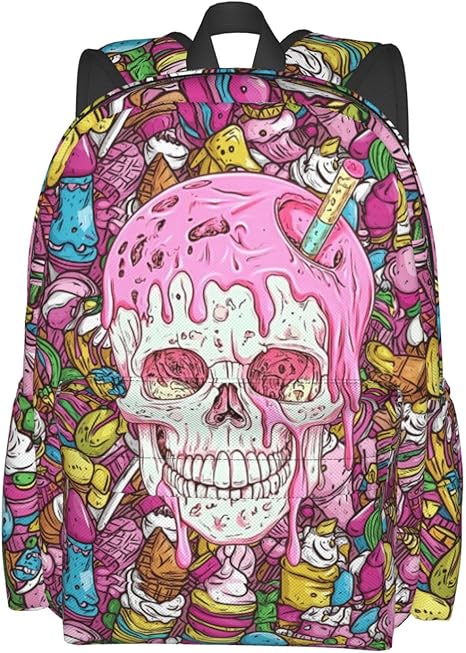 Boy Kids Sweet Skull School Backpack Large Capacity Children Casual Backpacks For Teen Girl - best sugar skull backpack