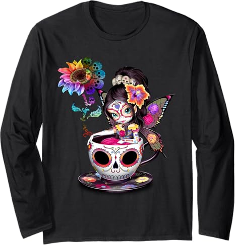 Sugar Skull Zero Fucks Given Day Of The Dead - sugar skull long sleeve shirt mens