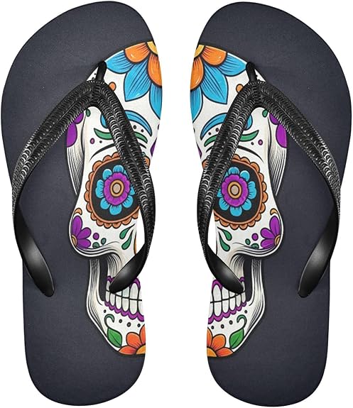 STAYTOP - sugar skull flip flops womens