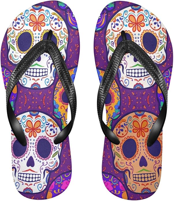 STAYTOP - sugar skull flip flops womens