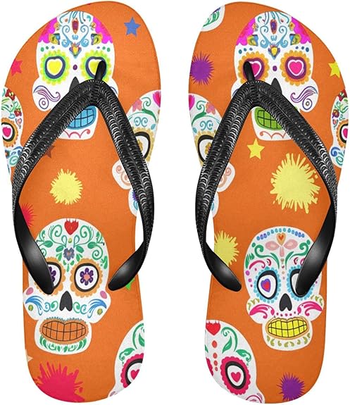 STAYTOP - sugar skull flip flops womens