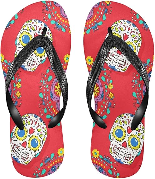 STAYTOP - sugar skull flip flops womens