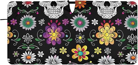 Car Front Windshield Sunshade Car Sun Shade Sun Visor Truck Sugar Skull Heat Protection Sedans Sun Blocker - sugar skull car sunshade for windshield