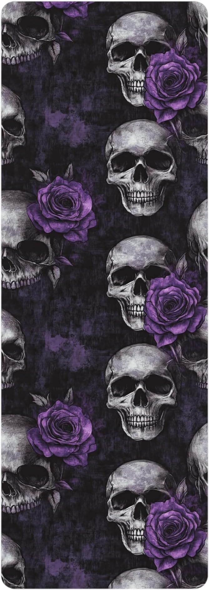 Gothic Skull Yoga Mat - Edgy Exercise Mat for Fitness, Gym, Yoga or Meditation, Skull Design - sugar skull yoga mat