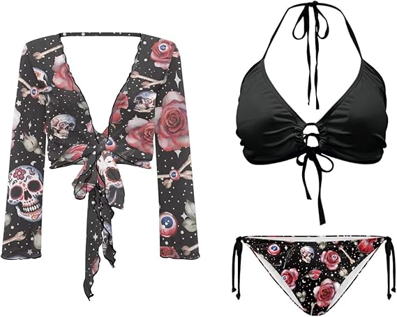 GETELINSENG - sugar skull bikini set