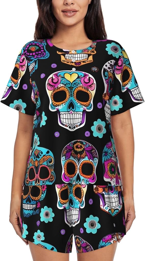 KOUUIP - sugar skull pajamas womens