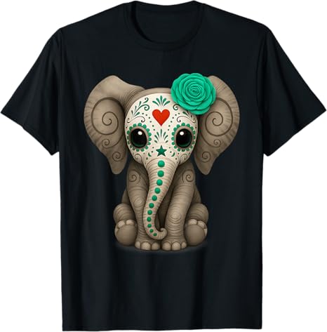 Sugar Skull Elephant Design Co. - sugar skull t-shirt womens