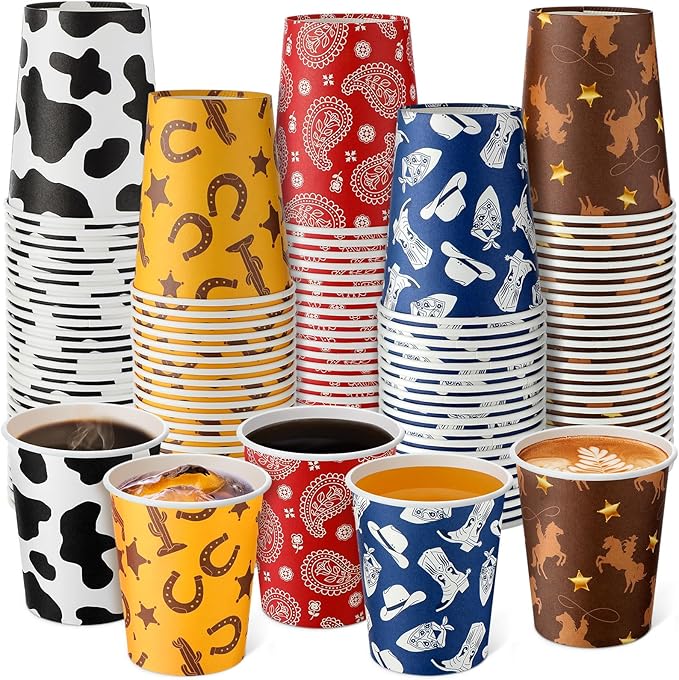 Yaomiao 200 Pcs Day of The Dead Paper Cups Bulk Sugar Skull 9 oz Disposable Hot/cold Beverage Drinking Cups for Dia De Los Muertos Halloween Party Supplies Decoration - sugar skull coffee cup