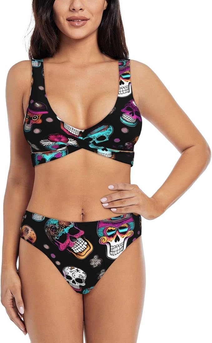 BBEXJIGY - sugar skull bikini set