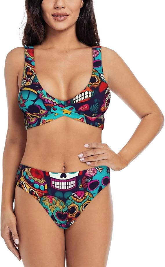 BBEXJIGY - sugar skull bikini set