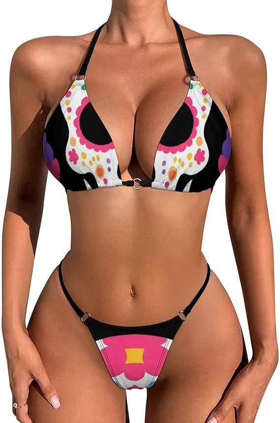 WOEZKEX - sugar skull bikini set