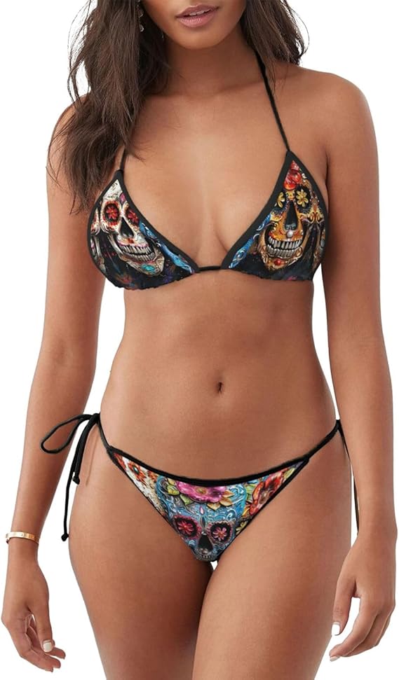 WXYBMDP - sugar skull bikini set