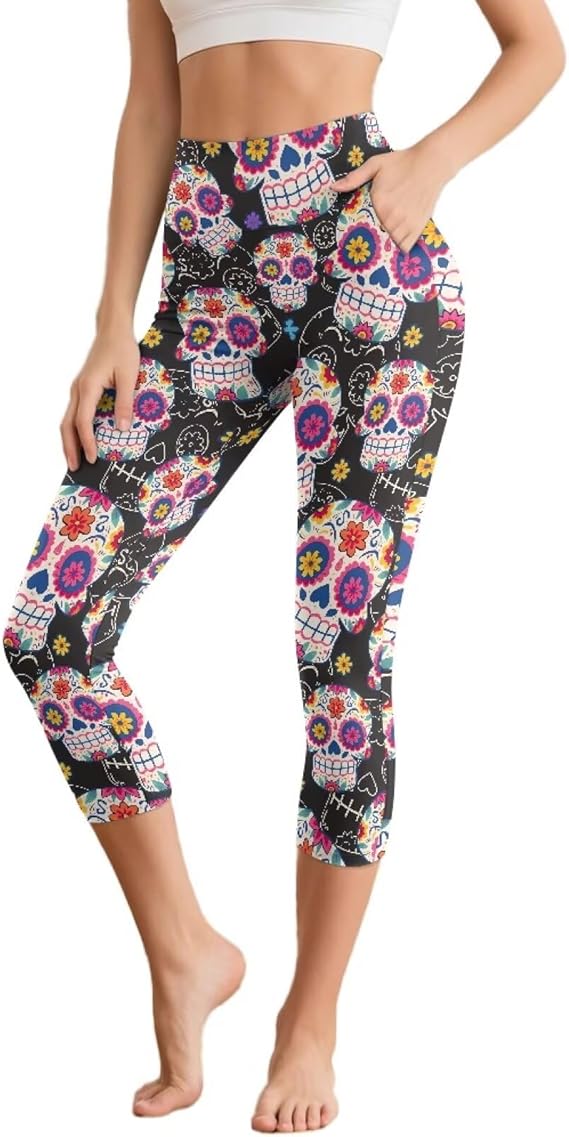 Irisjudy - sugar skull leggings for women