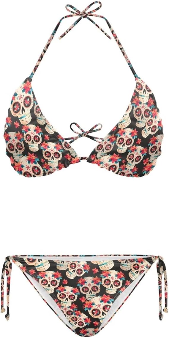 Daulesho - sugar skull bikini set