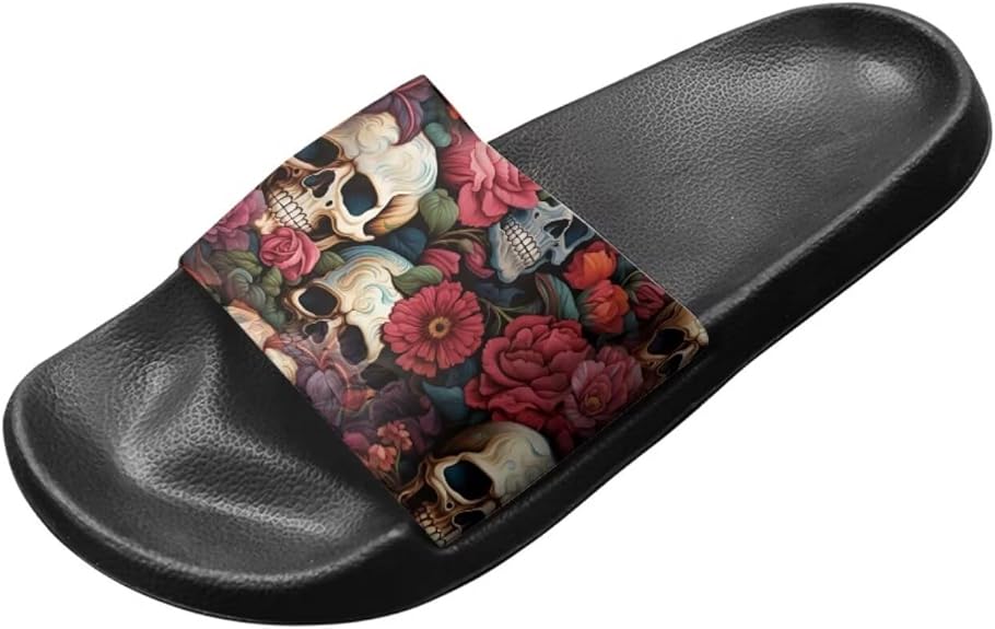 GETELINSENG - sugar skull flip flops womens