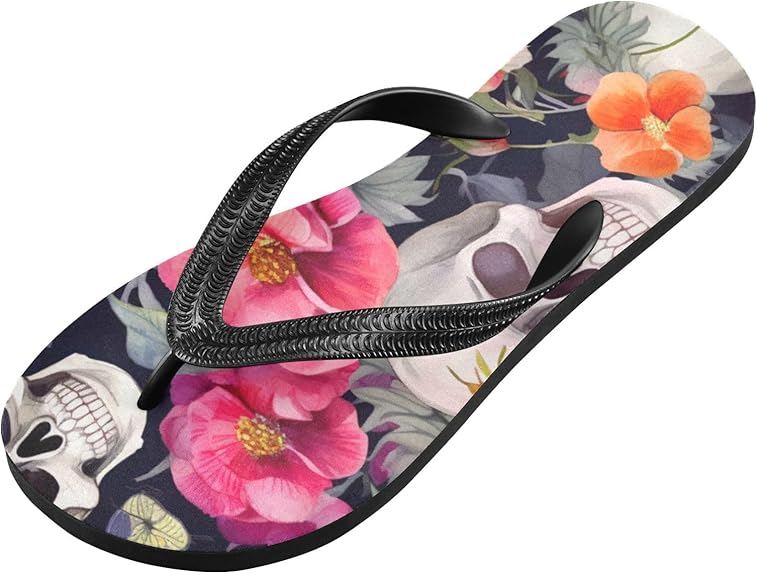 UMIRIKO - sugar skull flip flops womens